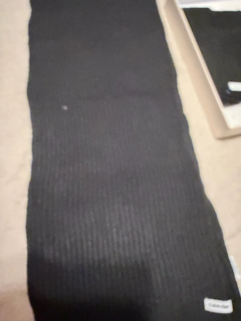 Calvin Klein Black Ribbed Knit Hat & Scarf Duo